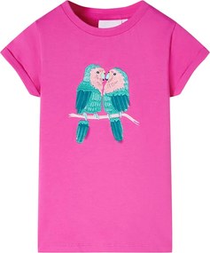 vidaXL Tricou pentru copii, roz închis, 140