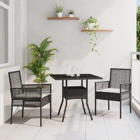 vidaXL Set Masă Grădină 3 Piese Bej Ratan Poliester