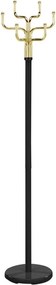 Cuier pom COSMIC, negru/auriu, metal, 34x30x176 cm