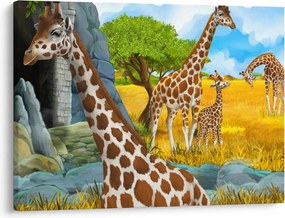 Tablou - Familia girafelor (70x50 cm)