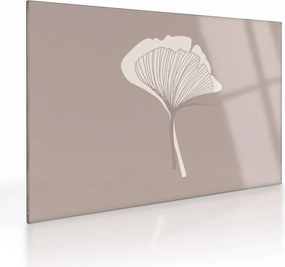 Tablou pe sticlă - Frunze bej N⁰3 (70x50 cm)