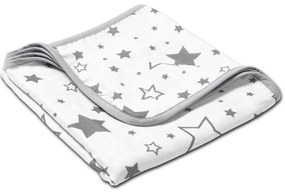 Paturica dubla de muselina XXL 110x110 cm Kidizi Galaxy Grey, 100% bumbac