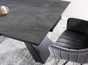 Masa extensibila Salvadore Ceramic gri ANTHRACITE/negru mat L160-240 cm