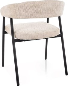 Scaun de masa KATANA cu picioare negre, bej