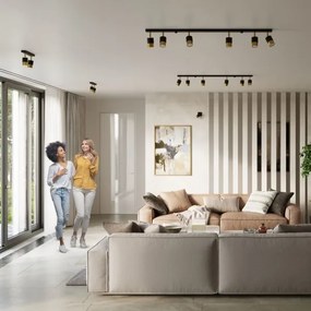 Spot NERO 4xGU10/40W/230V negru/auriu Sollux SL.1072