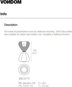 Ghiveci plante, flori design decorativ modern pentru amenajari interioare si exterioare, SPAGHETTI PLANTER 51022R Vondom