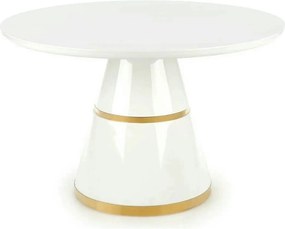 Masa rotunda 120 VEGAS, alb/auriu, MDF/metal