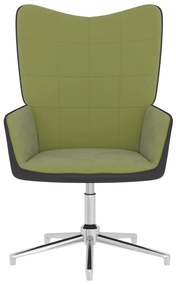 327856 vidaXL Scaun de relaxare, verde deschis, catifea și PVC