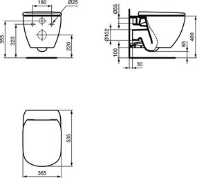 Vas WC suspendat Ideal Standard Tesi, alb - T007801
