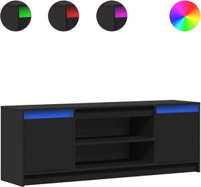 vidaXL Dulap TV cu LED, negru, 139,5x34x50 cm, lemn prelucrat