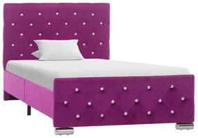 286817 vidaXL Cadru de pat, violet, 90 x 200 cm, catifea