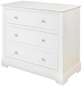 Comoda Marylou alba cu 3 sertare L102,6 cm