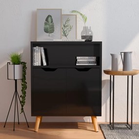 326829 vidaXL Servantă, negru extralucios, 60x30x72 cm, PAL