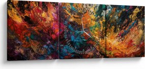 Tablou - Abstracția culorilor II. (cu ceas) (90x30 cm)