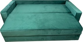 Canapea LARISA extensibila, 3 locuri, cu lada de depozitare, catifea verde smarald , 220x95x85 Verde Smarald, Catifea