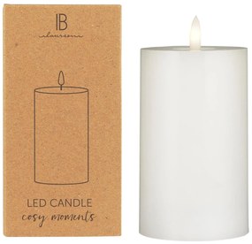 IB Laursen Lumanare pilon LED WARM FLAME SL 12,5 cm alb