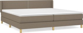vidaXL Pat box spring cu saltea, gri taupe, 200x200 cm, textil