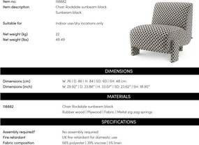 Fotoliu elegant design LUX Rockdale, Sunbeam black