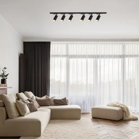 Spot pe șină MICA, 6x GU10, 10W, 230V, negru/auriu