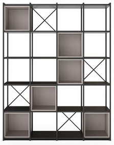 Bibliotecă neagră/crem 140x179 cm Anya – Marckeric