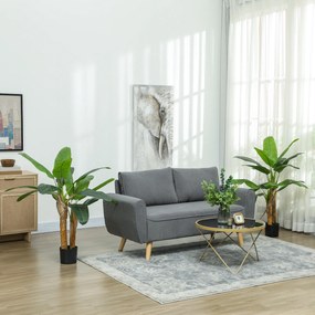 HOMCOM Set de 2 plante artificiale interioare 120 cm bananieri în ghiveci pentru decor acasă, birou, living, dormitor | Aosom Romania