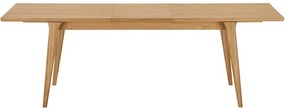 Masă de dining extensibilă cu aspect de lemn de stejar cu blat suplimentar 90x180 cm Darwin – House Nordic