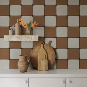 Fototapet, Porcelain Tiles, Orange, Rebel Walls
