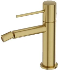 Baterie bideu din alama sanitara, auriu periat, pipa fixa 13 cm, LaVita Verdi Auriu