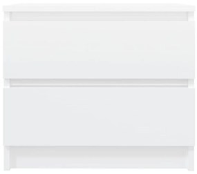 Noptiere, 2 buc., alb extralucios, 50x39x43,5 cm, pal