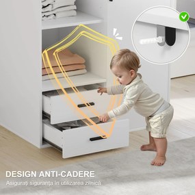 HOMCOM Dulap Modern Alb Sertare | Aosom Romania