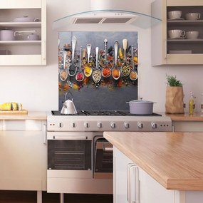 Panou Sticla Bucatarie, 100x100cm, Protectie aragaz, Antistropi, Termorezistent, Alimente, Condimente, Spices Black Board