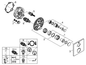 GROHE GROHTHERM 24080000 - baterie termostatică pentru cadă, crom lucios