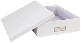 Cutie de depozitare cu etichetă pentru documente Bigso Box of Sweden Oskar, format A4, alb
