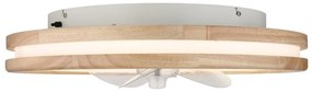 Lustra LED cu ventilator si telecomanda GATIAN lemn