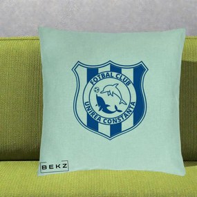 Perna Personalizata FC Unirea Constanta Fotbal, 40x40 cm, Verde Menta, Husa Detasabila, Perna Inclusa, BEKZ®