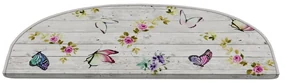 Covorașe pentru scări crem 16 buc. 20x65 cm Butterfly Life – Vitaus