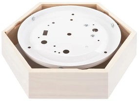 Plafonieră HEX 1xE27/60W/230V d. 32 cm alb pin