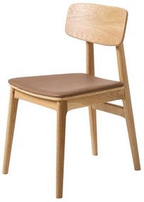 Scaun de dining maro coniac/în culoare naturală din imitație de piele Livo – Unique Furniture