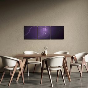 Tabloul cu fulger pe cer (cu ceas) (90x30 cm)