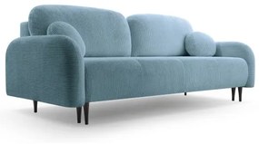 Canapea extensibilă tapițată cu 3 locuri CLOUDY, turcoaz