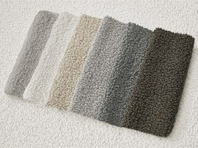 Colțar alb cu tapițerie din țesătură bouclé (cu colț pe partea stângă/cu șezlong) Leonore – Bobochic Paris