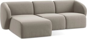 Colțar maro deschis cu tapițerie din catifea (cu colț pe partea stângă/cu șezlong) Lani – Makamii