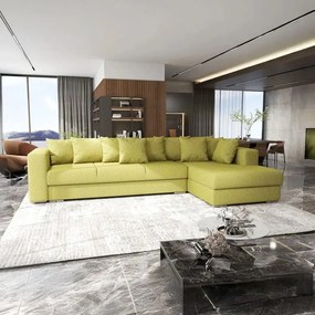 Colțar extensibil dumonde cu ladă de depozitare si sezut confortabil din spuma high-density, Gloria Enjoy Green II 320x183 cm