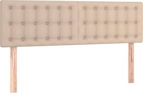 vidaXL Tăblii de pat, cappuccino, 144x5x78/88 cm, piele ecologică