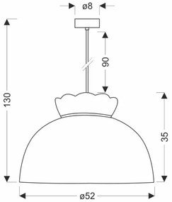 Lustră pe cablu ROSSINI 1xE27/40W/230V