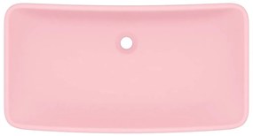 Chiuveta dreptunghiulara de lux, roz mat, 71 x 38 cm, ceramica matte pink
