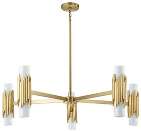 Elstead MARVELE10-AB-OPAL - Lustru pe tijă MARVELE, 10 x E14, 40 W, 230 V, auriu