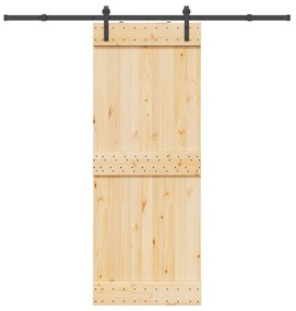 vidaXL Ușă glisantă cu set de feronerie 80x210 cm, lemn masiv de pin