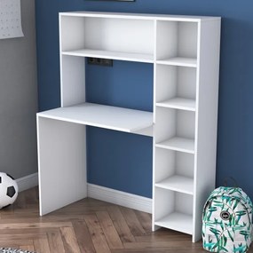 Masă de lucru cu raft RANI 113,2x141,8 cm alb