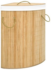 vidaXL Coș de rufe din bambus de colț, 60 l